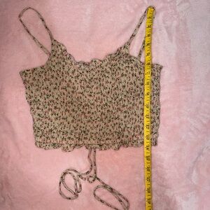 Zara Floral Crop Top - Black and Red